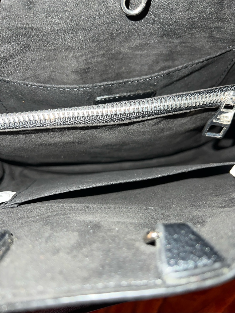 Black Epi Leather Shoulder Bag with White Monogram Pouch - Picture 2 of 6